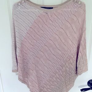 White House Black Market Pink Metallic Poncho